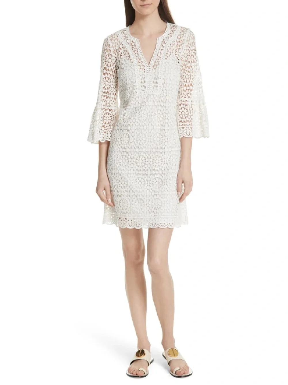 Kate spade new York California dreaming crochet lace bell sleeve dress